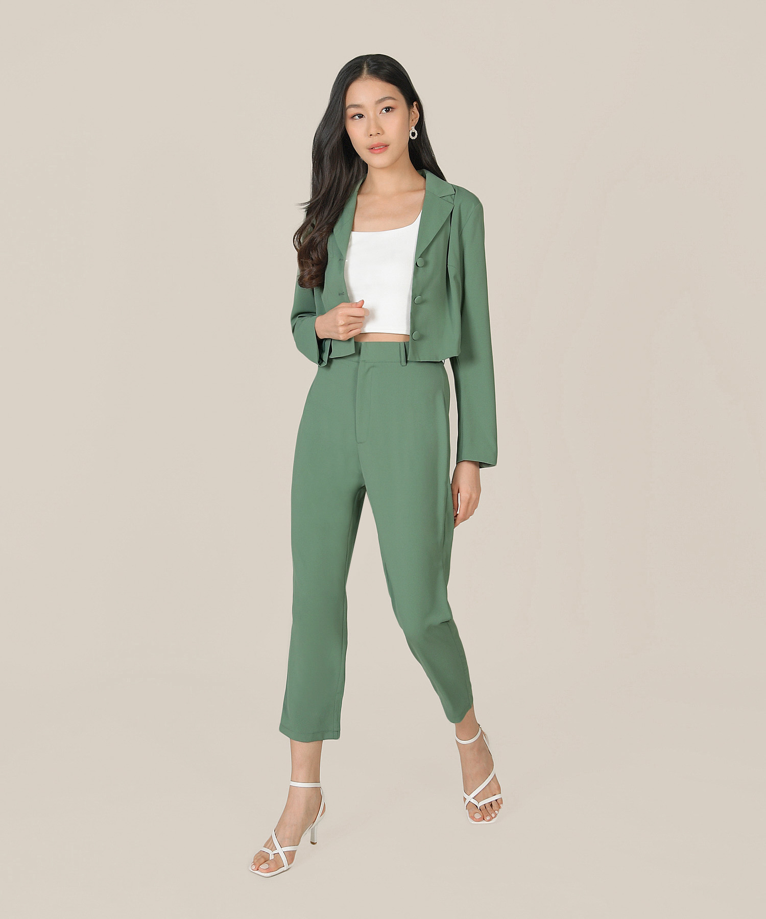 cropped top blazer co-ord